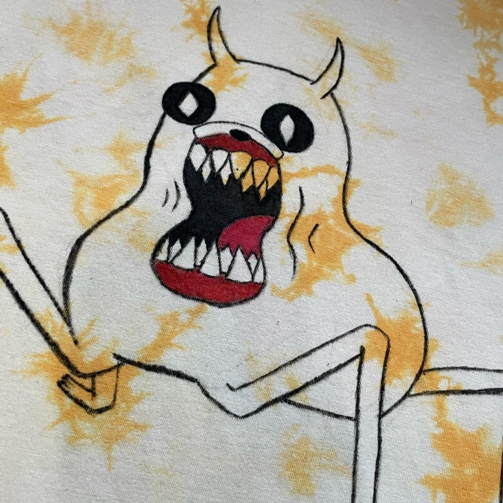 Adventure time scary Jake the Dog hand painted tie dye v neck tee - Picture 6 of 17